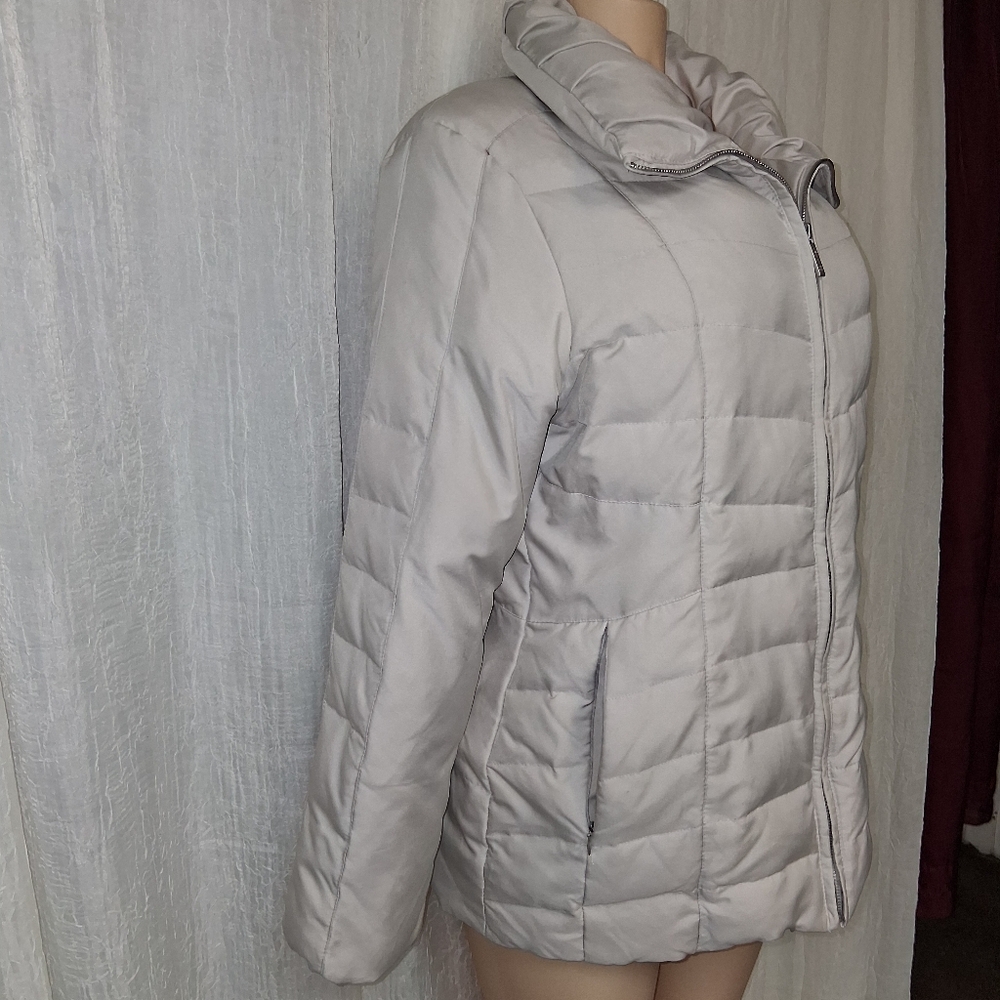 Calvin Klein Women's Metallic Gray Puffer Jacket Women Size L - Picture 11 of 12